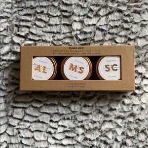 Trader Joe's Scented Candle Tin Trio - Autumn Leaves, Maple Sugar, Spiced Chai